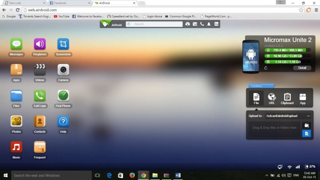 Airdroid Homepage