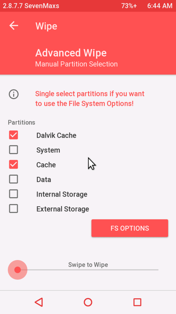 wipe cache & dalvik