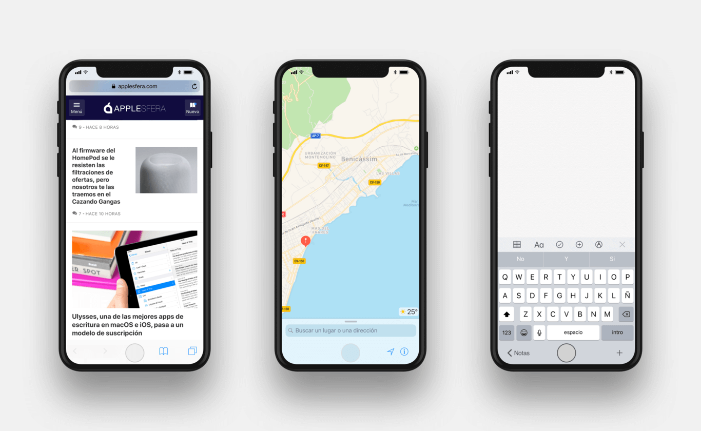 Safari, Maps and the Notes mock up iPhone 8