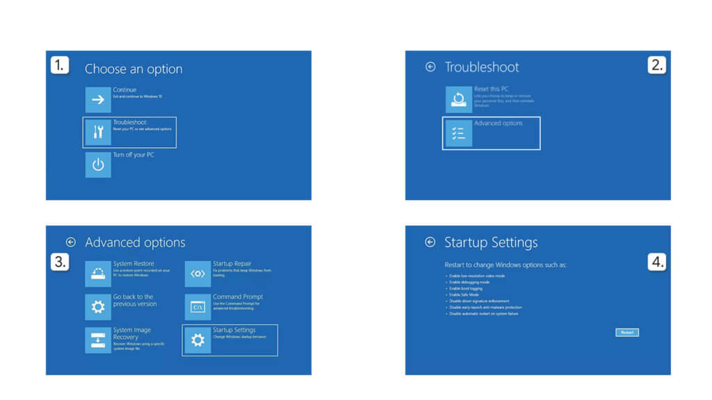 How to Boot Windows 10 in Safe Mode using Keys and Startup Options