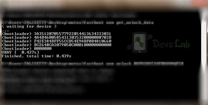 bootloader unlock from code via Motorola website.