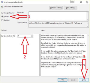 Limit Reservable Bandwidth
