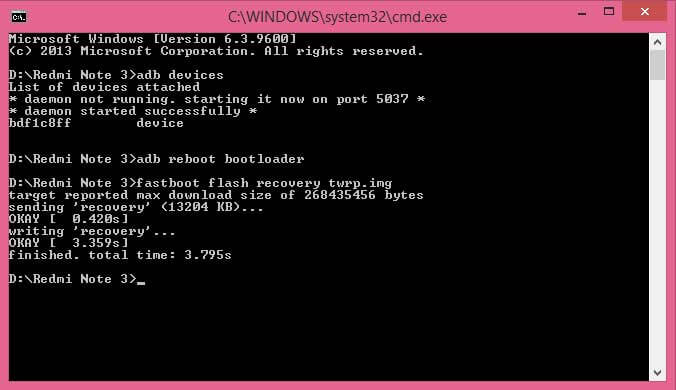 fastboot flash recovery twrp.img