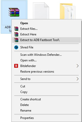 Select Extract To ADB Fastboot Tool