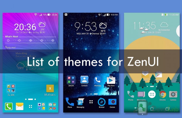 List of all Asus ZenFone (ZenUI) Official & Third Party Themes