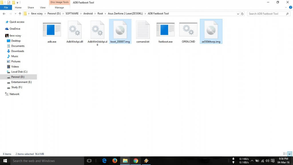 Move Boot img file to ADB Folder - downgrade Asus Zenfone 2