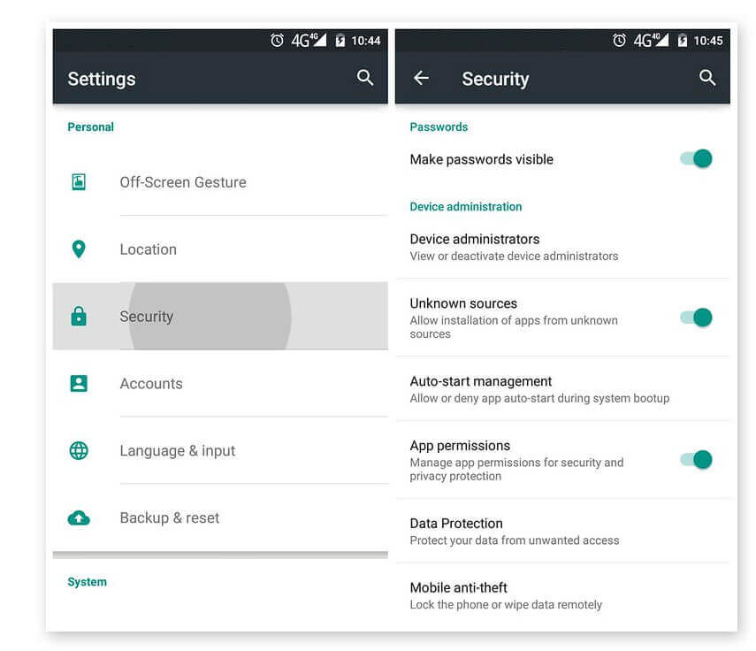 Enable unknown Sources in Android Marshmallow