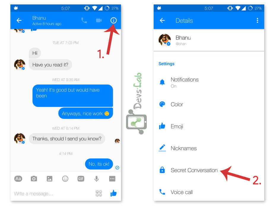 Facebook Messenger "Secret Messaging"