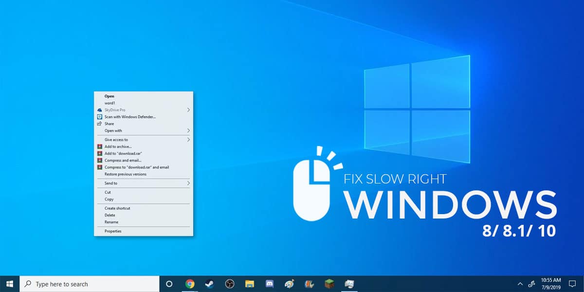 Right click on desktop slow windows 10 - kwikrts