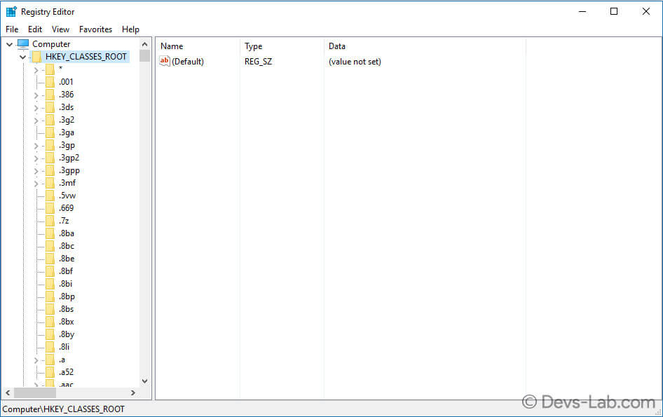 Registry editor Windows 10/8/8.1