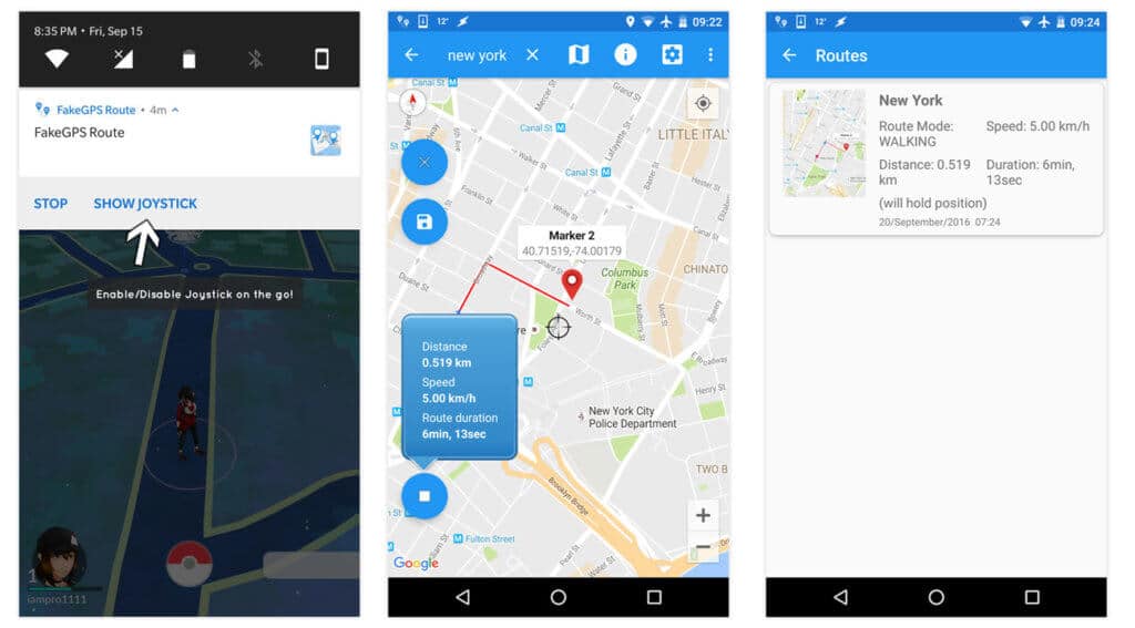 FakeGPS Route Pokemon GO Joystick Hack