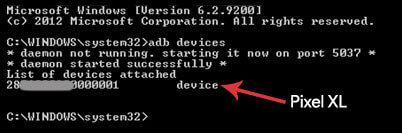 "adb devices"