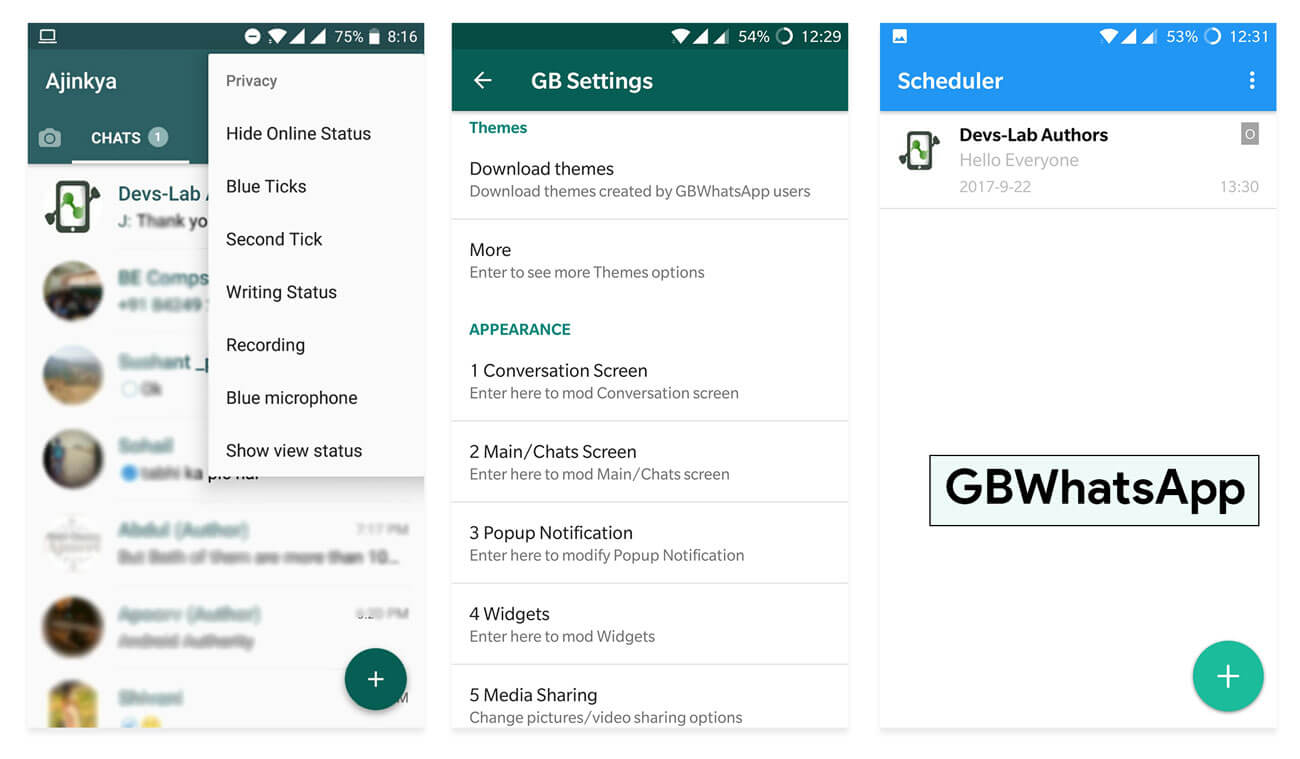 GBWhatsApp WhatsApp Plus Features download