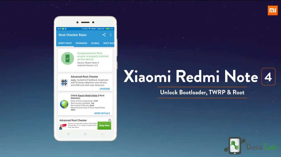 How to Root Xiaomi Redmi Note 4 - Install TWRP unlock Bootloader