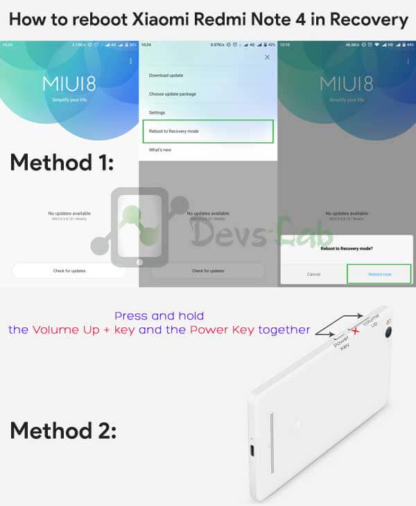 How to reboot Xiaomi Redmi Note 4 in Recovery mode