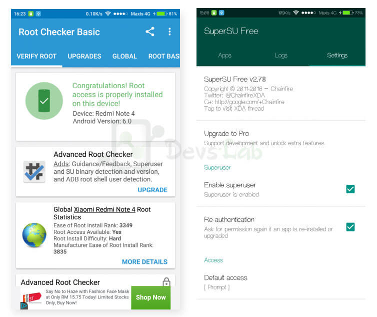 Successfully Rooted Xiaomi Redmi Note 4 with SuperSU without PC