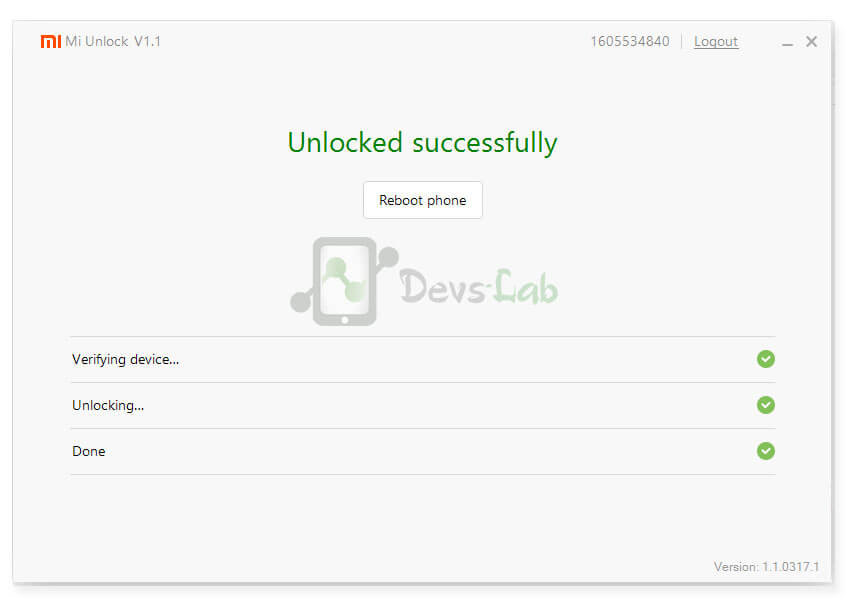 Successfully unlocked bootloader on Xiaomi Redmi Note 4