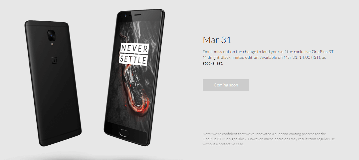 OnePlus 3T Midnight Black Edition in India
