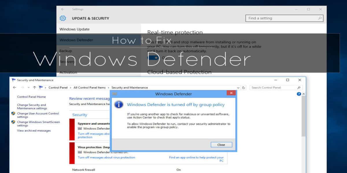 windows defender page not available