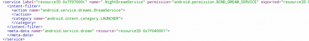 Android Manifest file from Night Clock