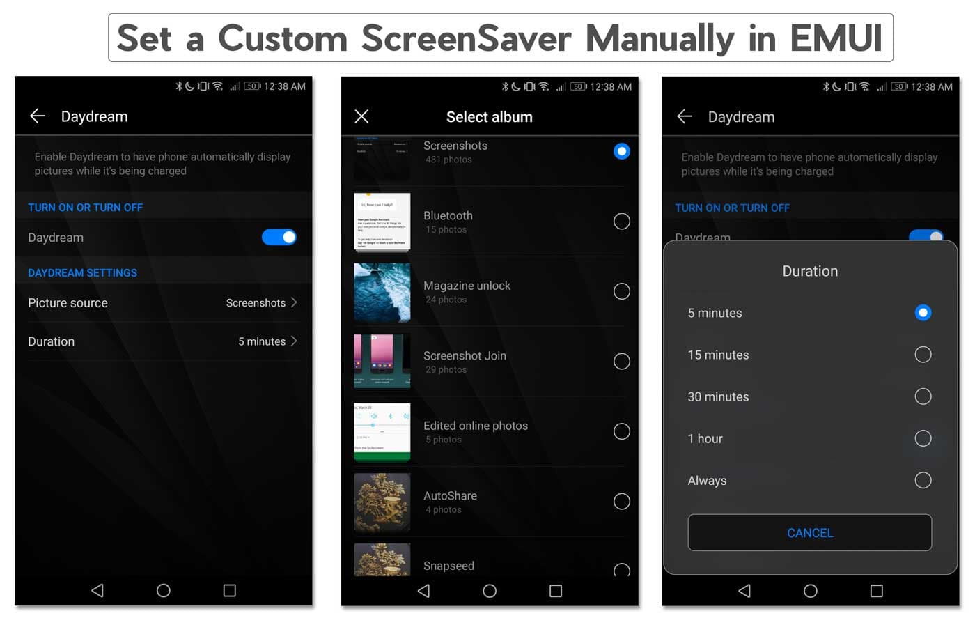 Set a Custom ScreenSaver Manually in EMUI