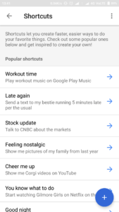 Google Assistant Shortcuts