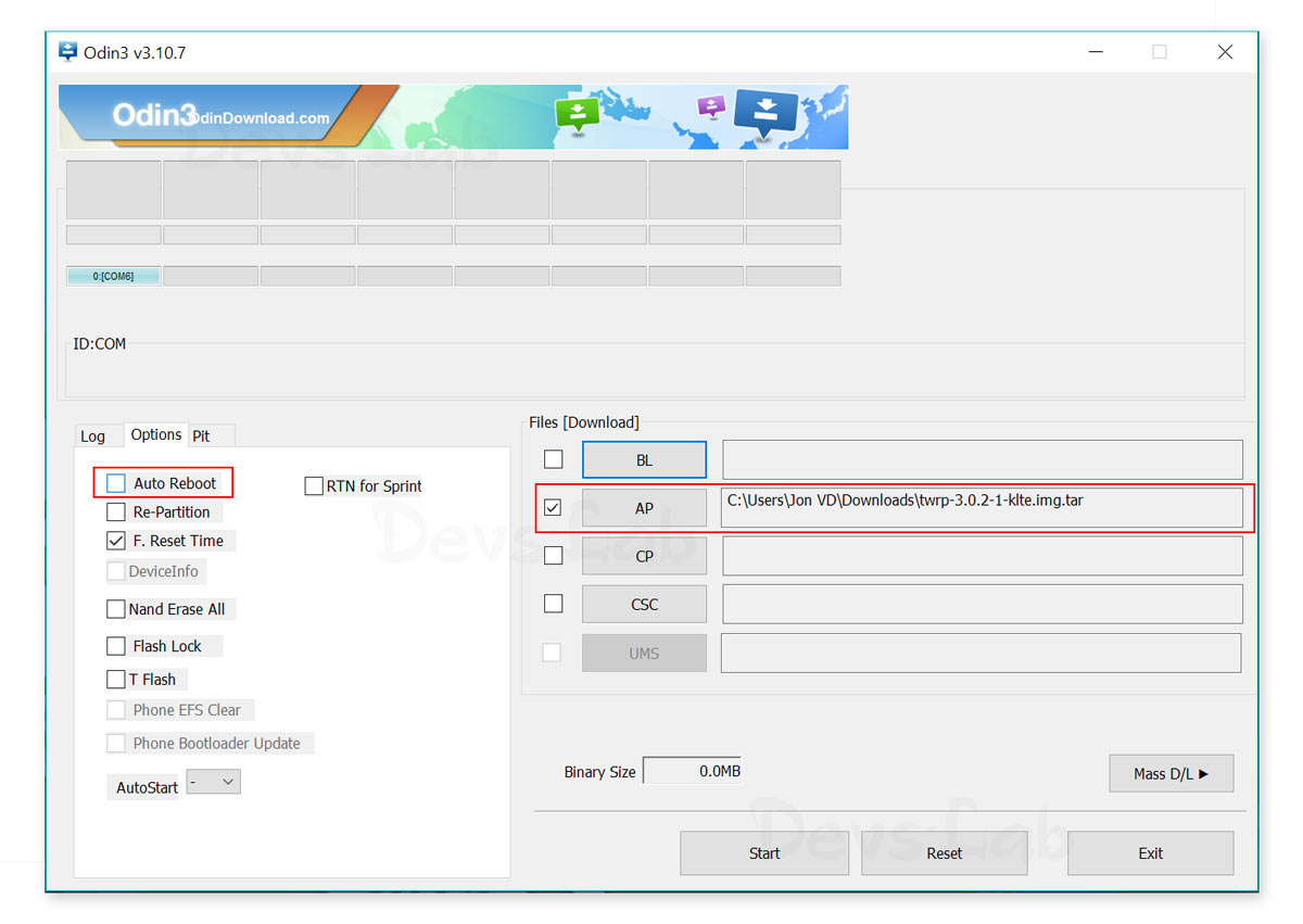 Flash TWRP/Firmware file on Samsung devices using Odin Tool