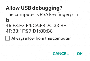 USB Debugging Trust Fingerprint