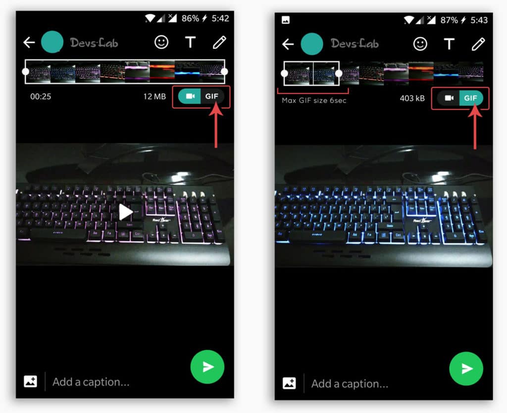 Video to gif whatsapp
