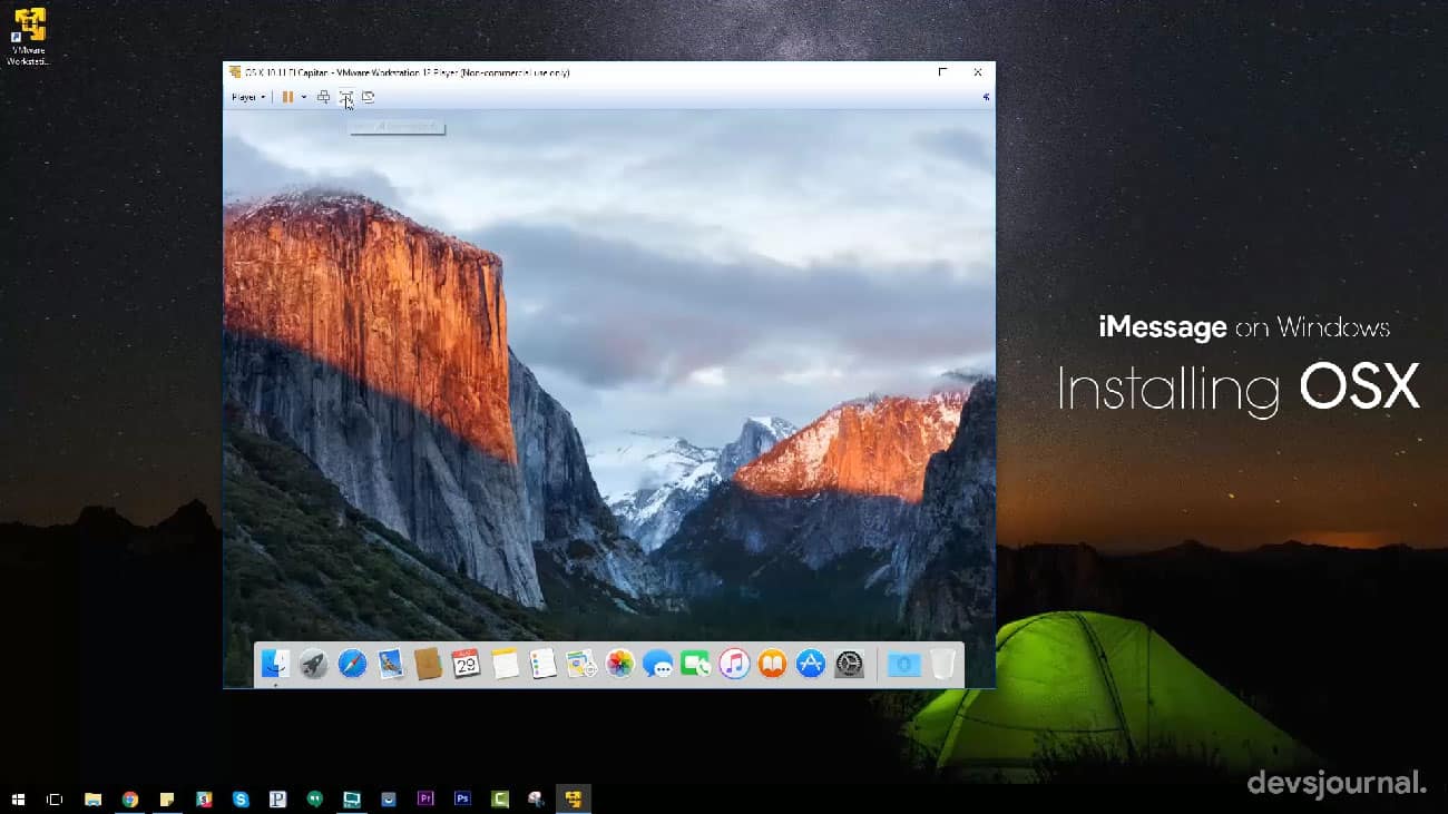 Installing Mac OSX on Windows to run iMessage using VMWare