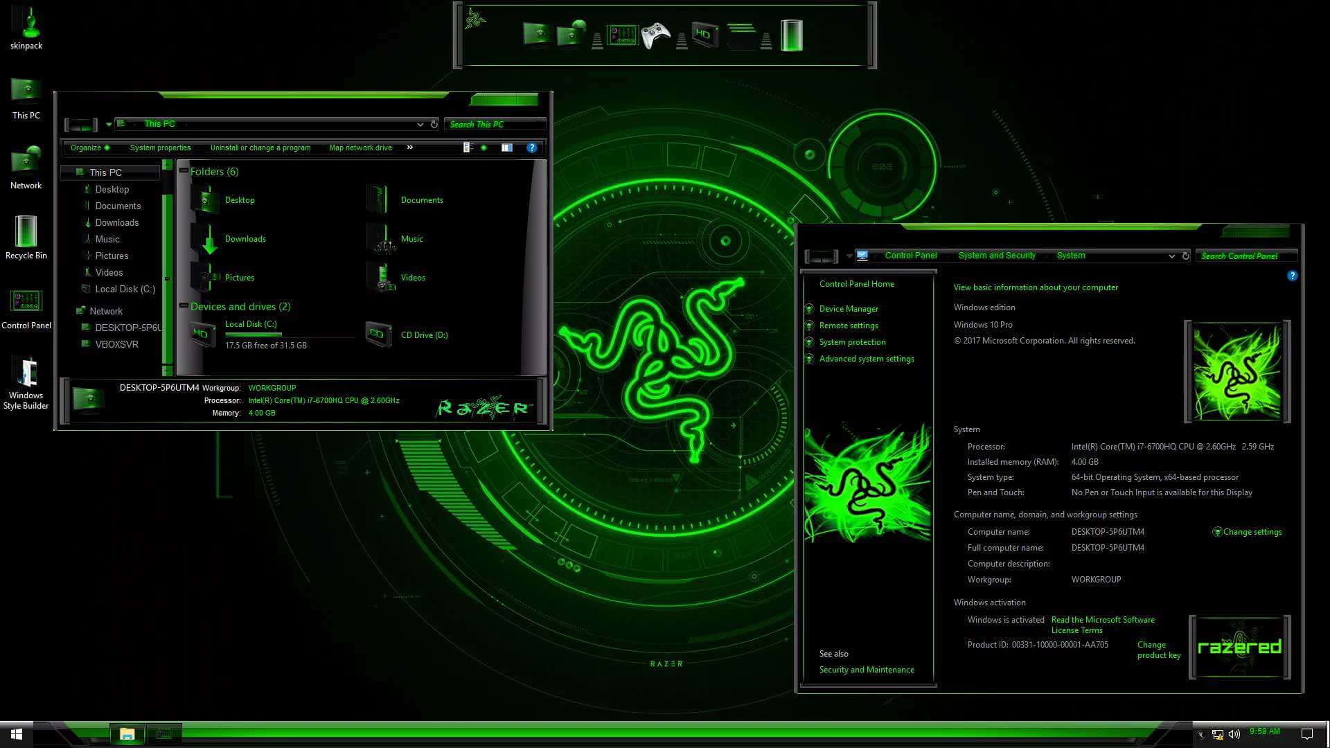 rainmeter alienware skin themes