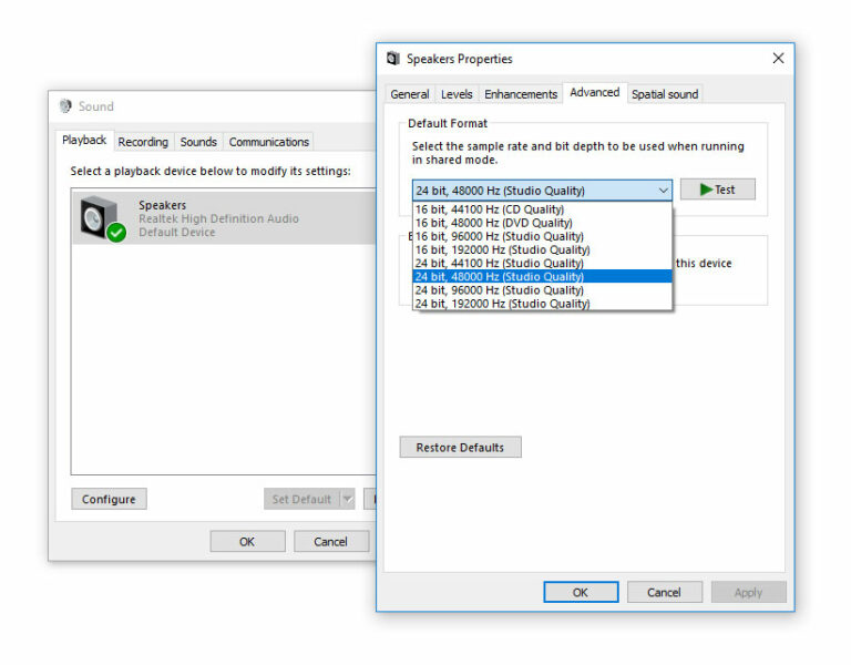 Default sound. Звук виндовс 10. Configure Loudness Equalization settings. Enhancements настройка звука Windows 10. Loudness настройки.