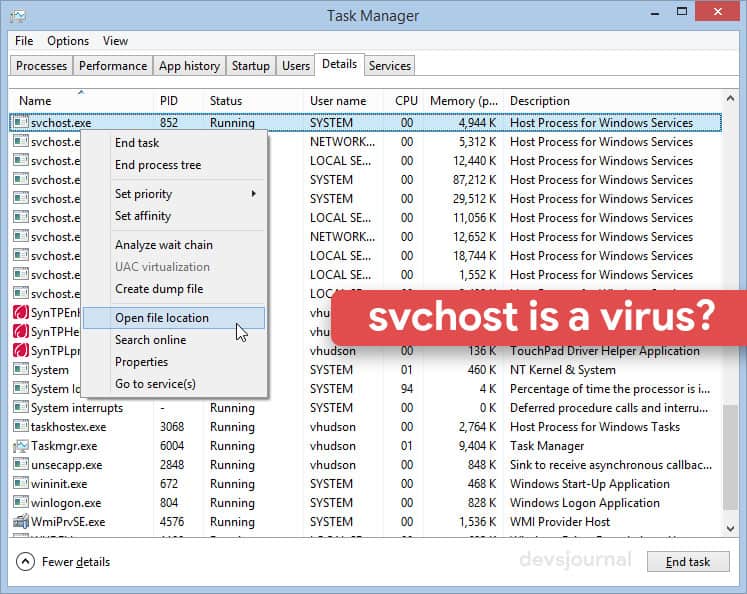 Windows svchost is a virus