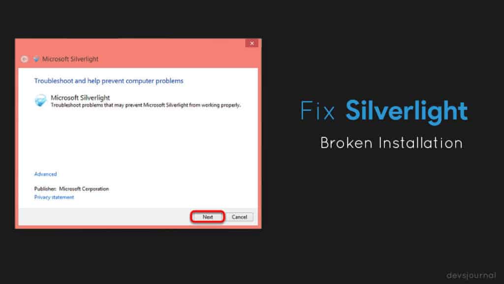 silverlight error code 1618