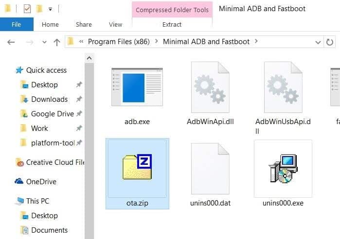 how to install update.zip using adb