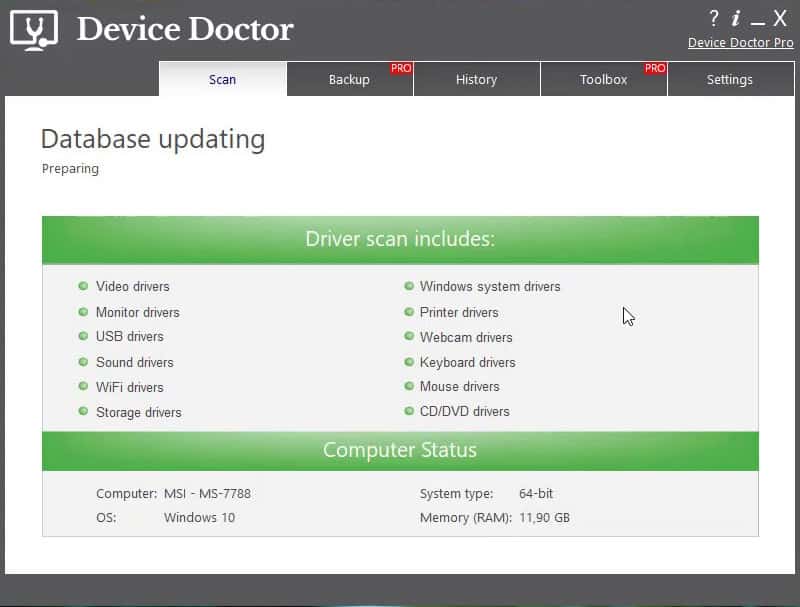 Device Doctor best free Windows Driver Software updater