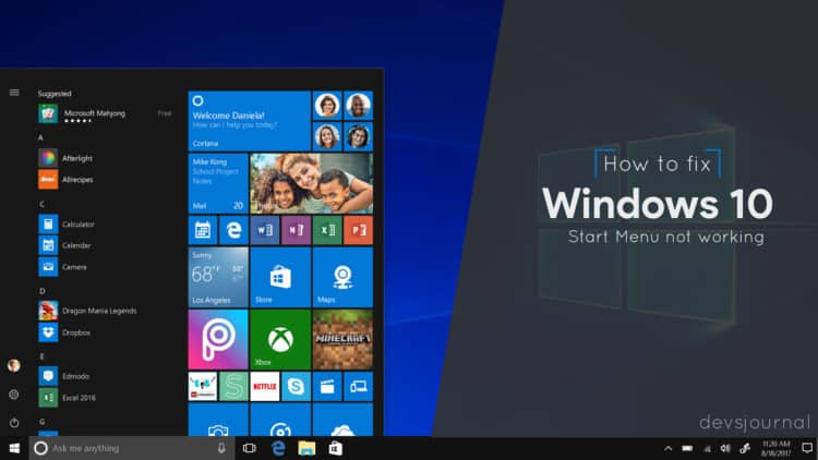 windows 7 start menu not working