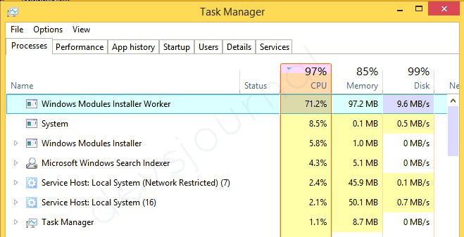 Windows Modules Installer Worker High CPU Usage Fix