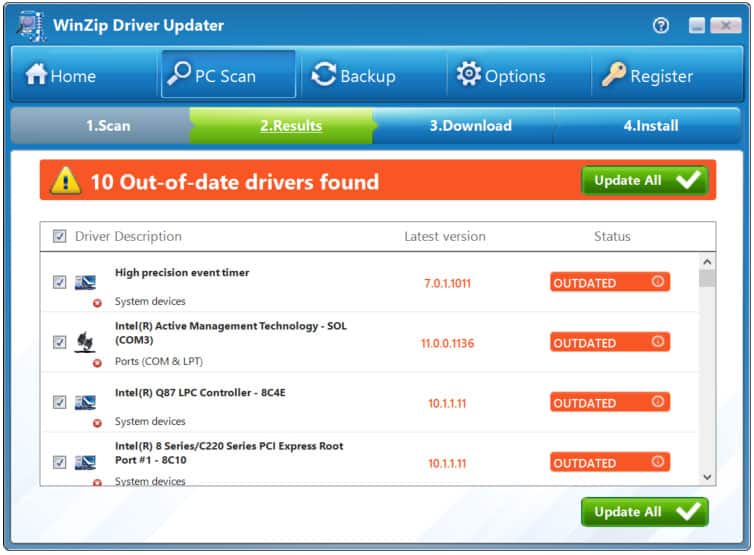 WinZip Driver Updater 5.42.2.10 for windows download free