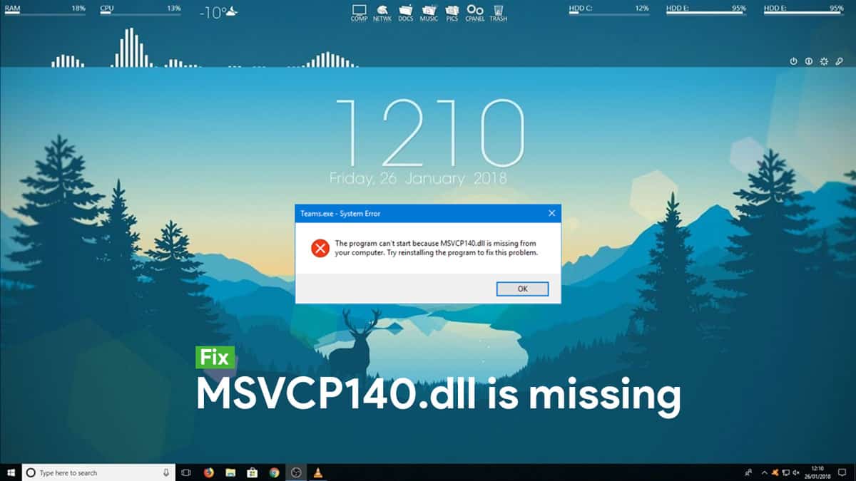 How to fix msvcp140.dll missing error
