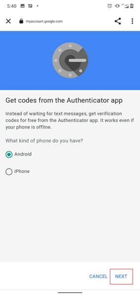 Backup Google authenticator