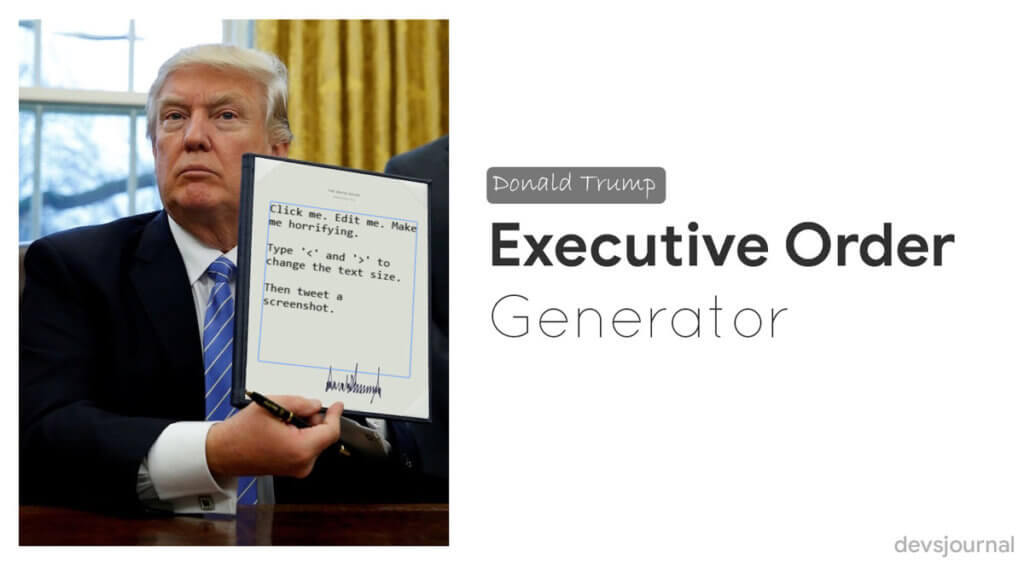 Donald Trump Executive Order Generator Github