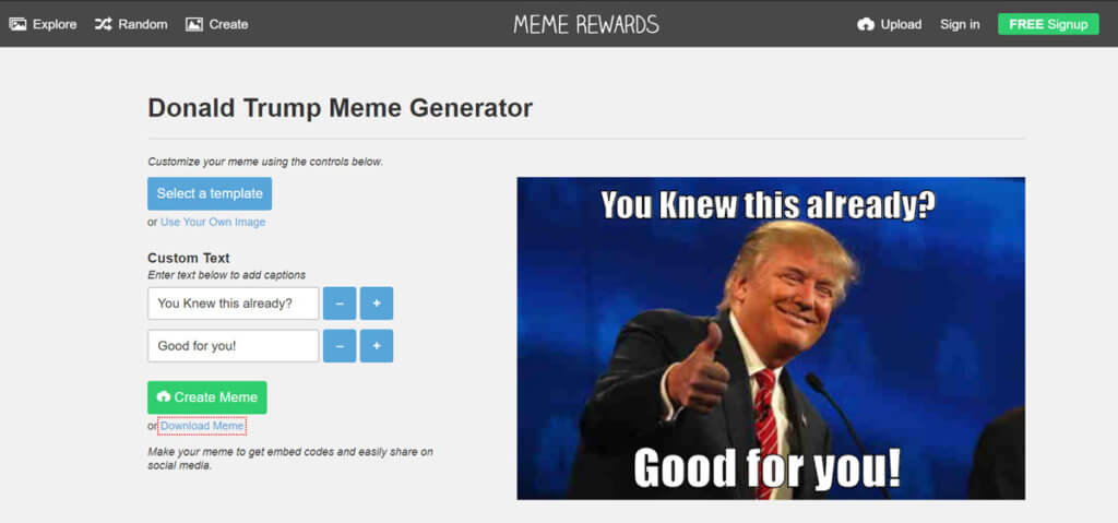 Donald Trump Meme Generator quickly for free