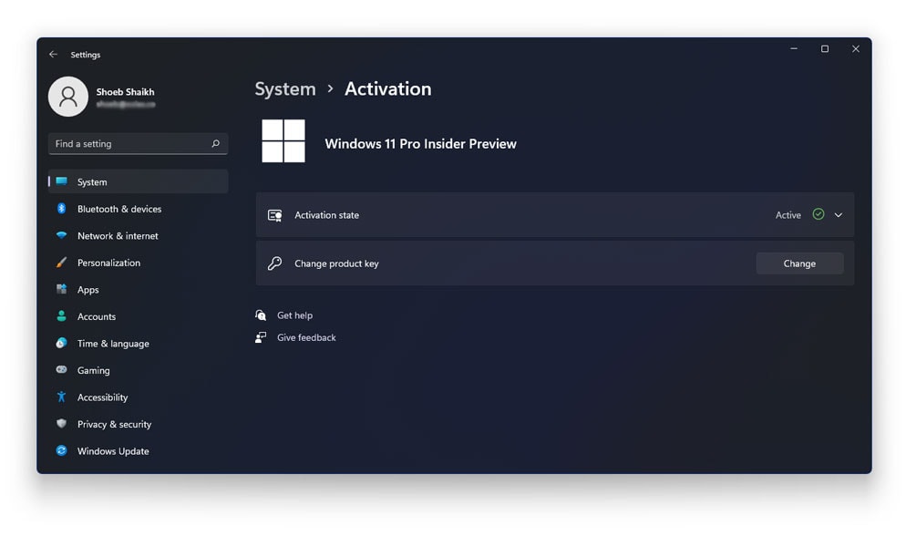 Windows 11 Activation Status