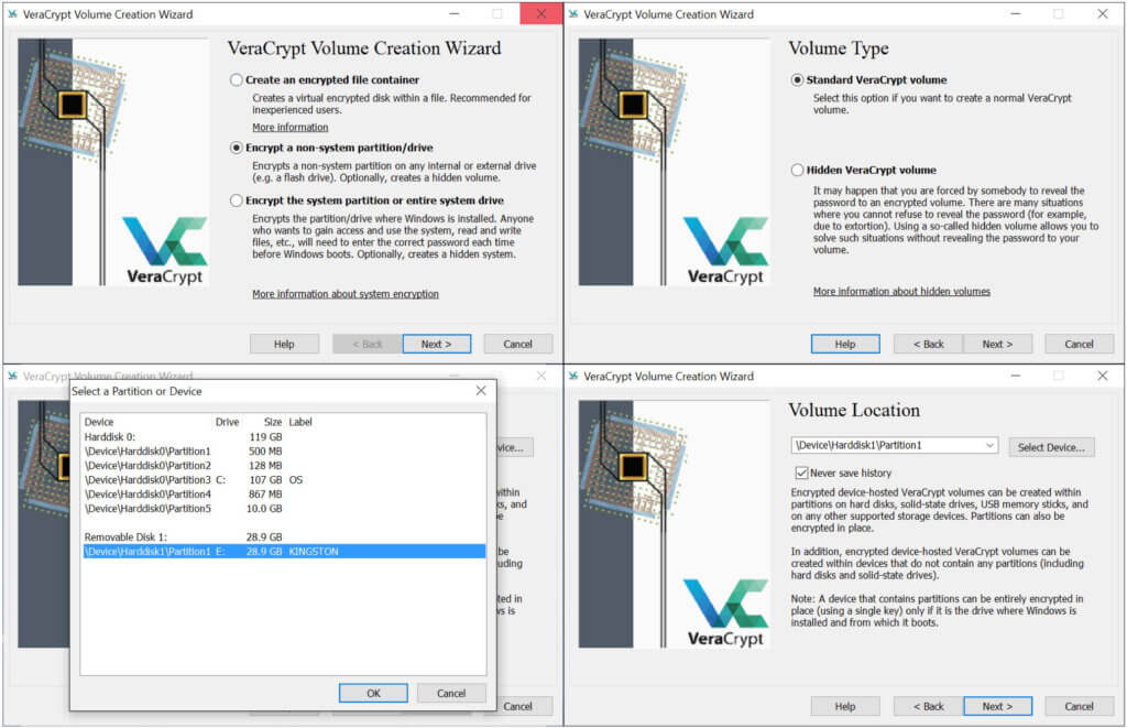 Encrypt external USB Flash Drive using VeraCrypt Software