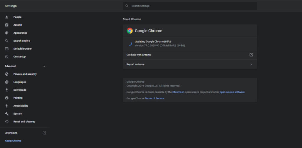Keep Google Chrome Updated for best performance