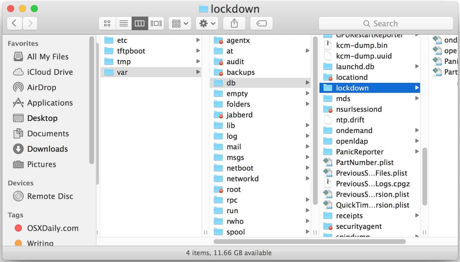 apple lockdown folder