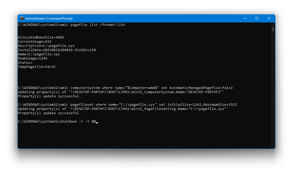 How to Change Virtual Memory using Command Prompt in Windows 11