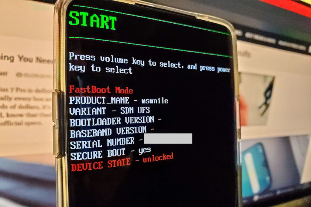 Unlocking the Bootloader on an OnePlus device