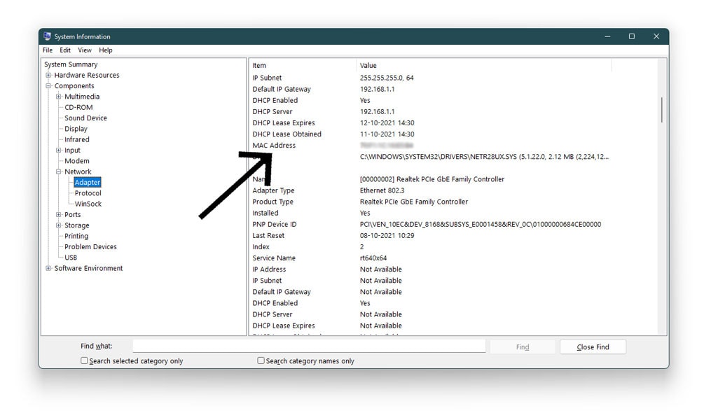 how to view mac address windows 11